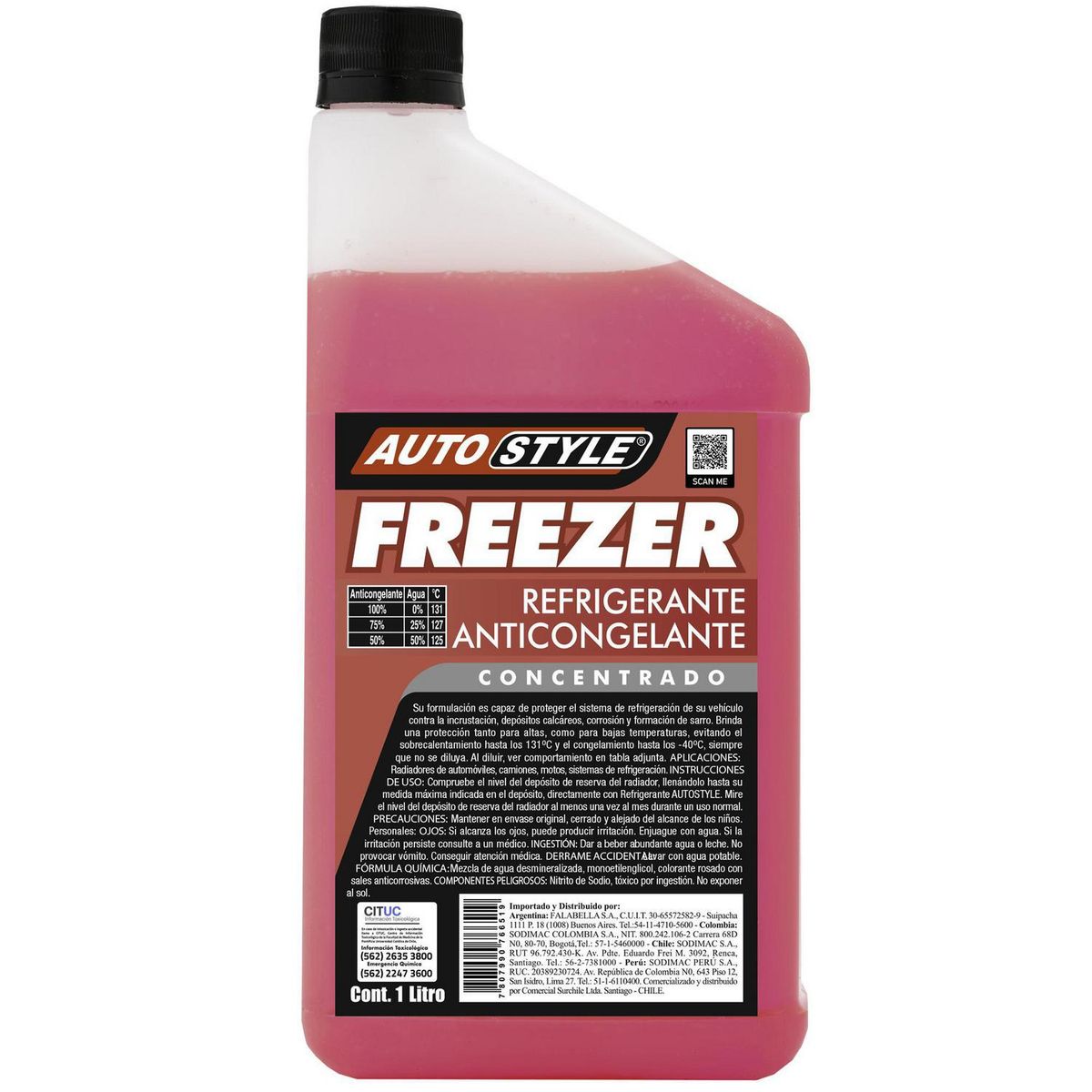 AUTOSTYLE - Refrigerante Concentrado Autostyle 1 Litro Protección Anticorrosiva