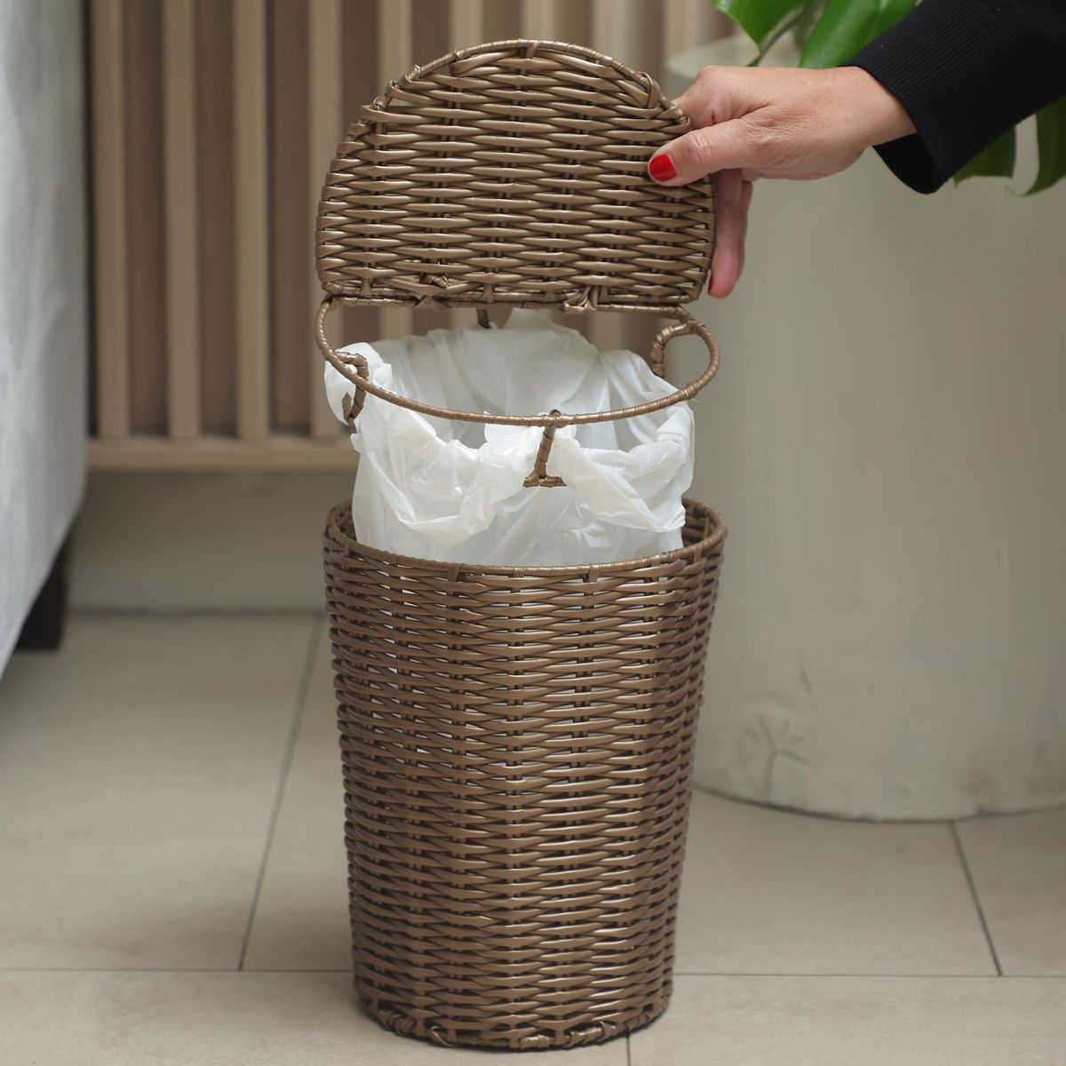 MOOD - Basurero Papelero Boho 6 Litros Café