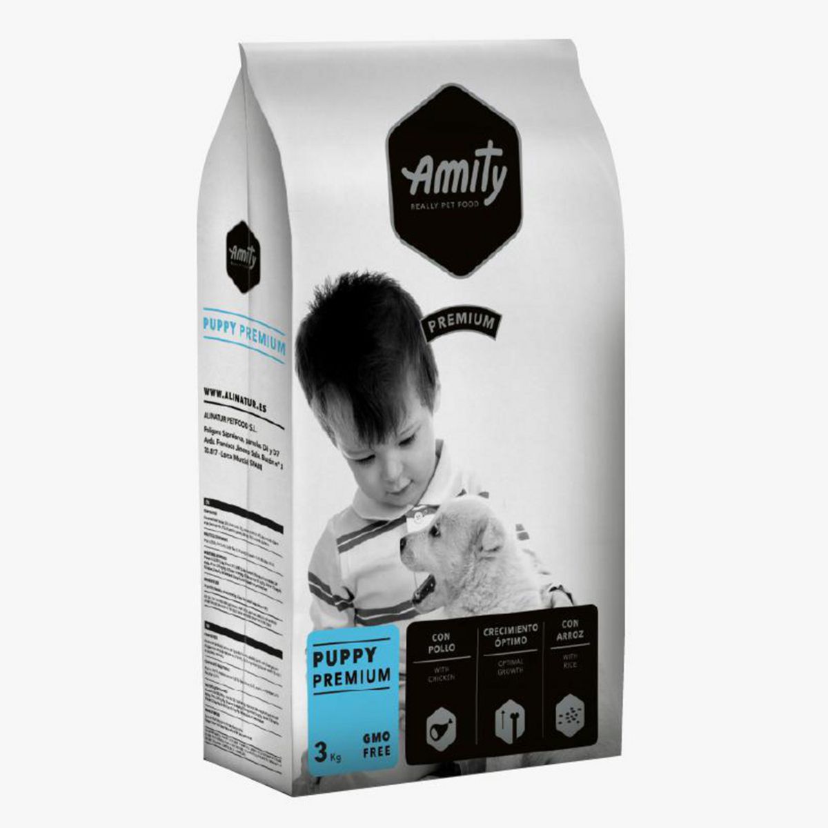 AMITY - Alimento premium para Perro Cachorro Pollo y arroz 3 kg