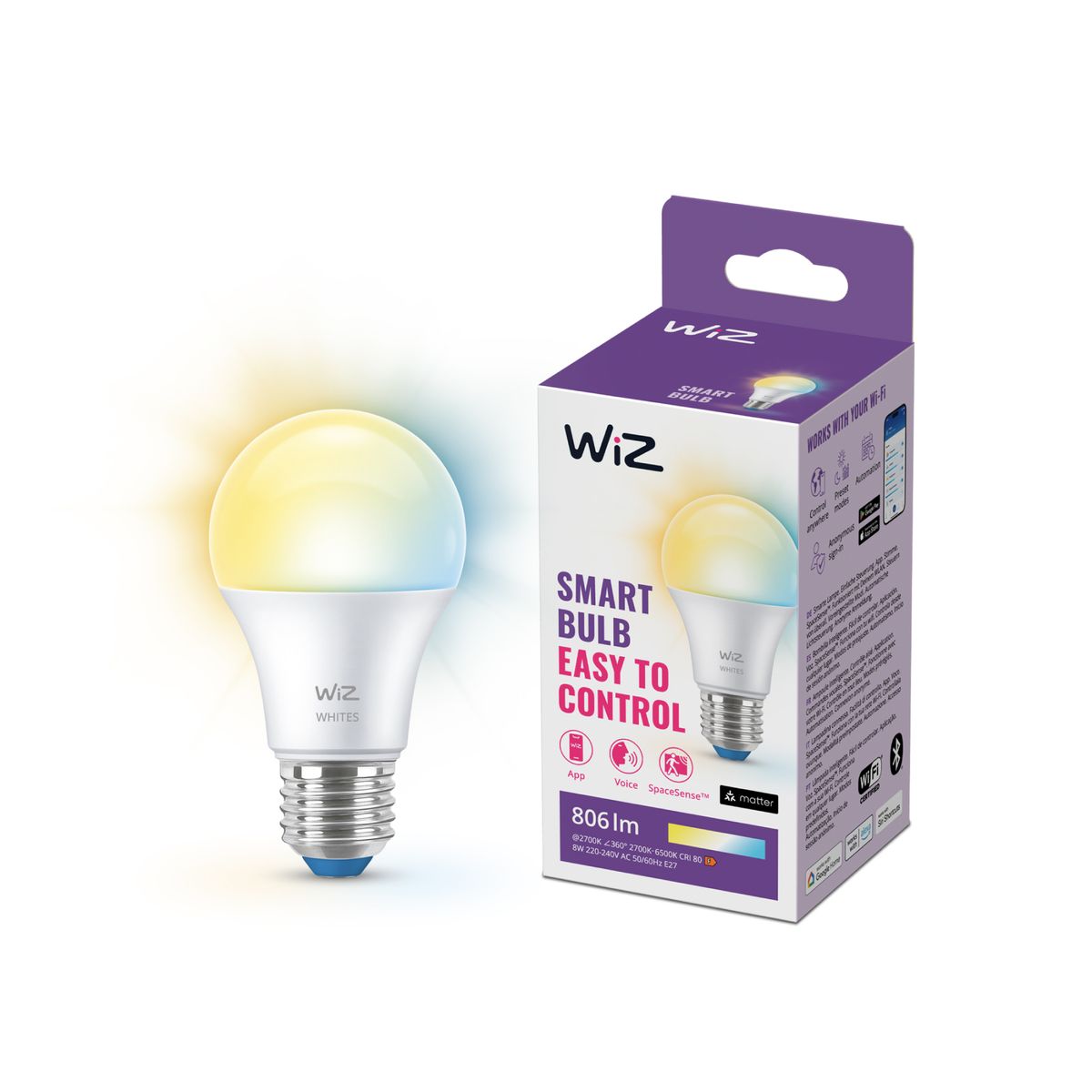 WIZ - Ampolleta Inteligente Wiz Wifi Tunable 8 W E27 806 lm Luz Multicolor