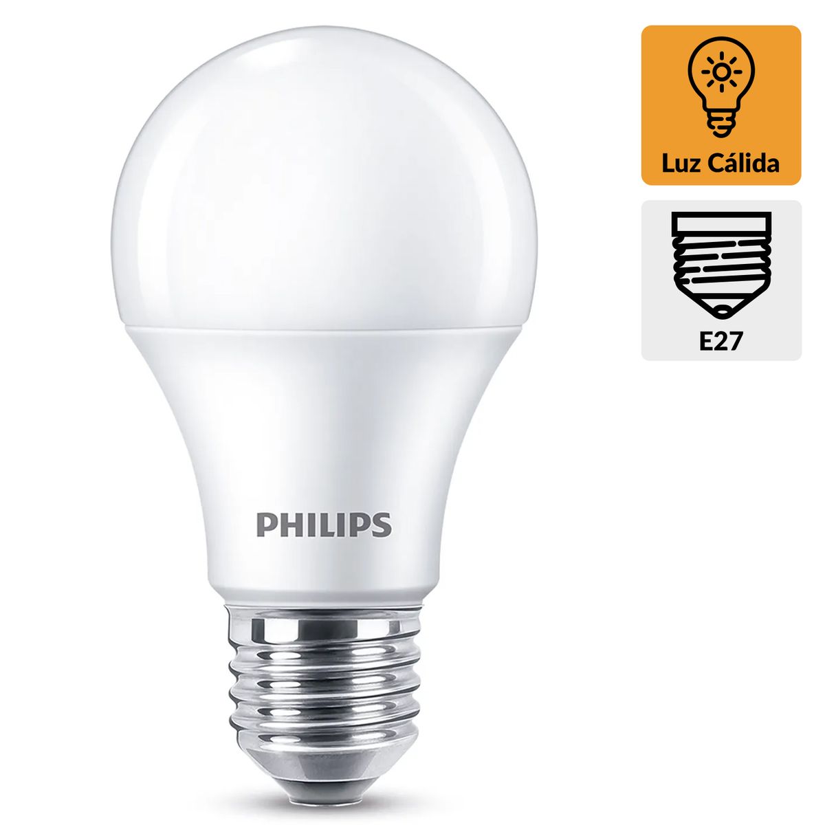 PHILIPS - Ampolleta Led Ecohome 8 W E27 700 lm Luz Cálida