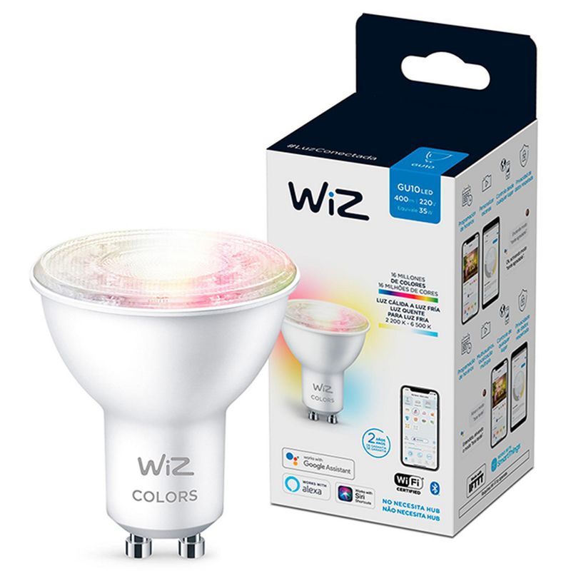 WIZ - Ampolleta Inteligente Wiz Wifi 4.7 W GU10 400 lm Luz Multicolor