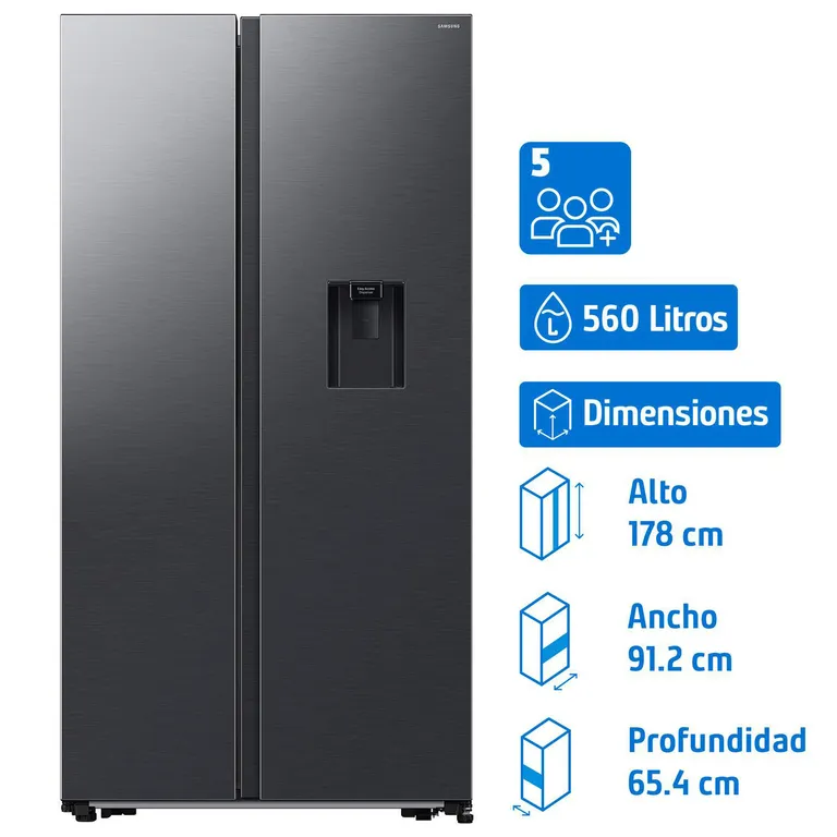 Refrigerador Side by Side No Frost 578 Litros Negro RS57DG4100B4ZS