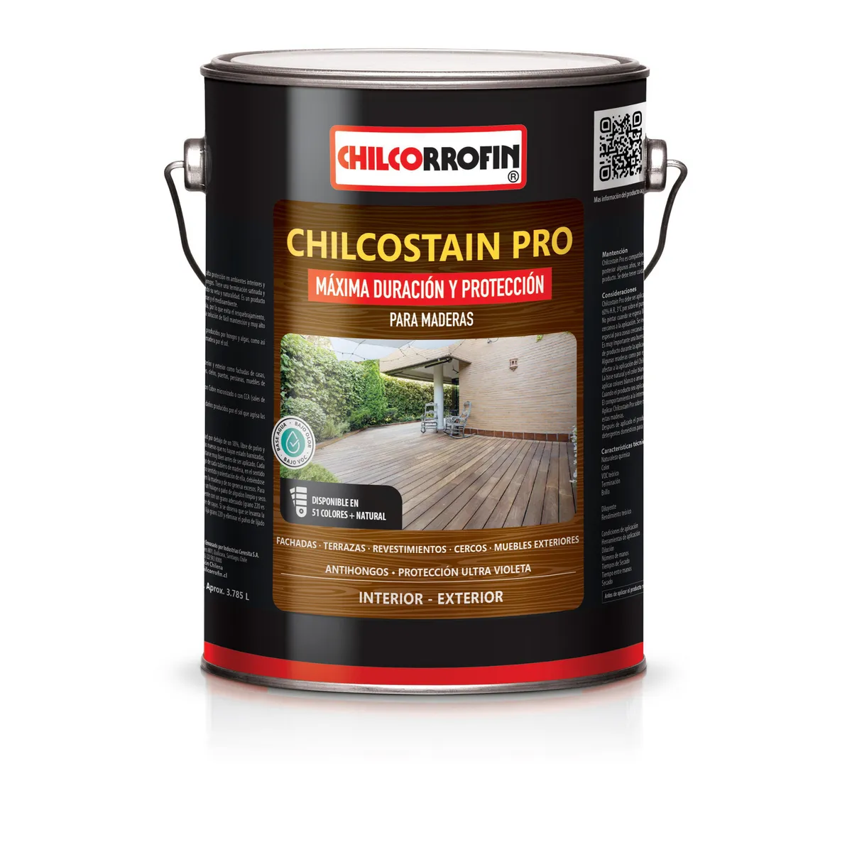 CHILCORROFIN - Impregnante y Protector de Madera Satinado 1 galón(es) Natural