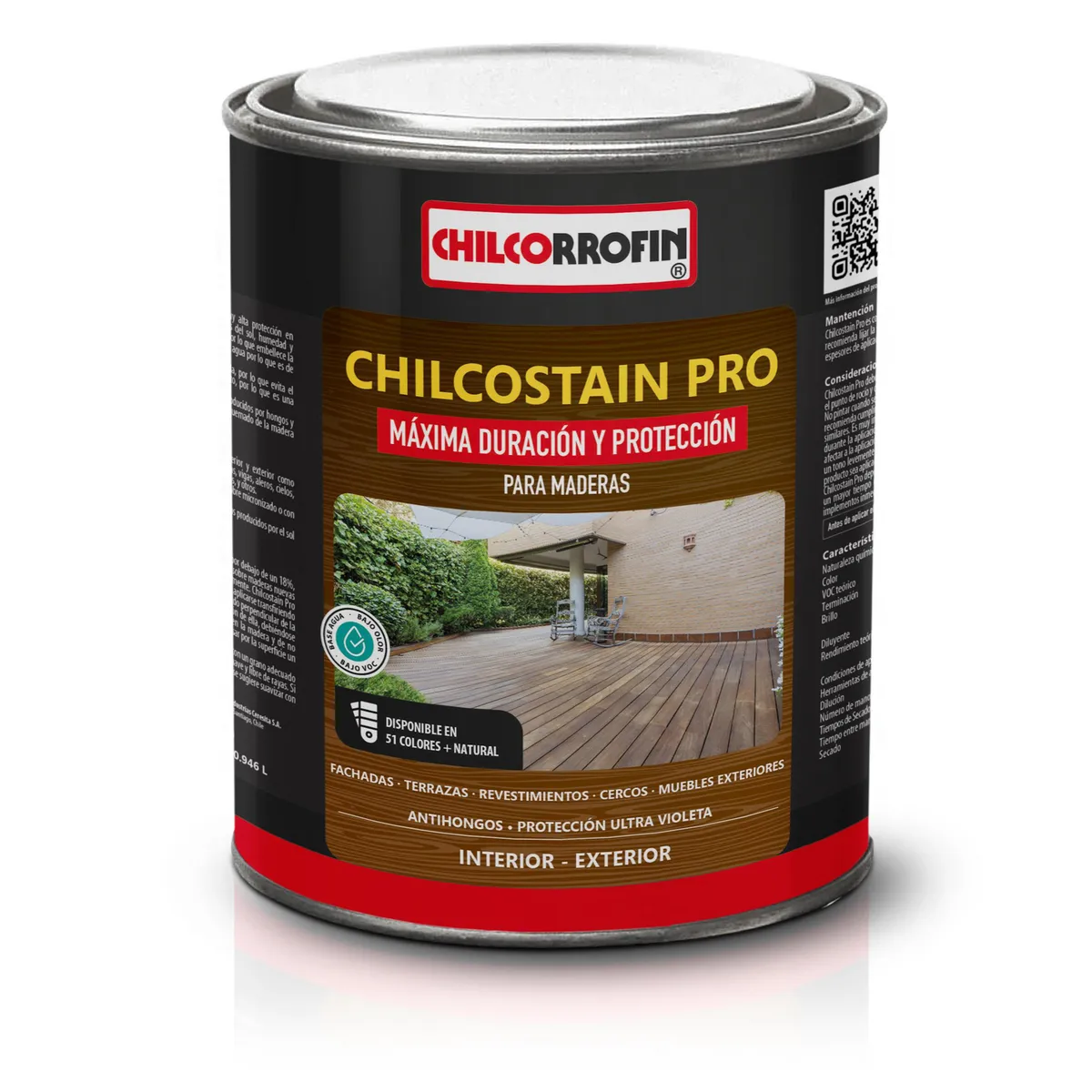 CHILCORROFIN - Impregnante y Protector de Madera Satinado 0.25 galón(es) Natural