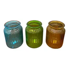 SOHOGAR - Florero De Vidrio Colores Surtidos 14,5X11 Cm