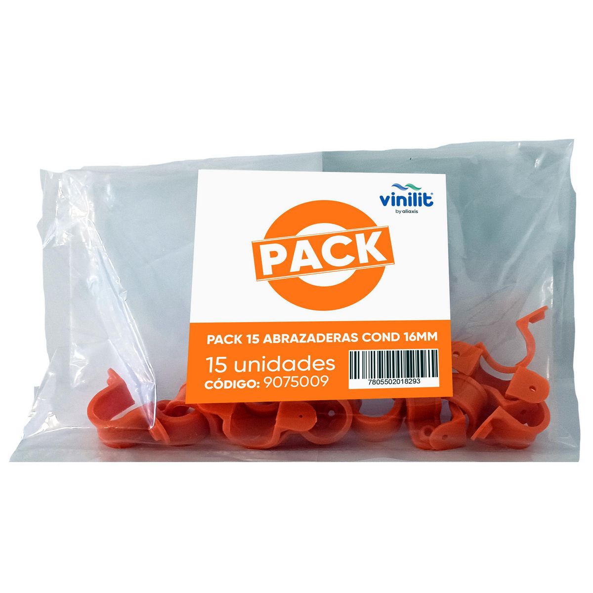 VINILIT - Pack 15 Abrazaderas Conduit 16 Mm Fijación Tornillos Instalaciones Eléctricas