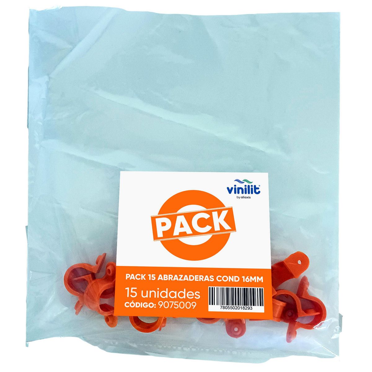 VINILIT - Pack 15 Abrazaderas Conduit 16 Mm Fijación Tornillos Instalaciones Eléctricas