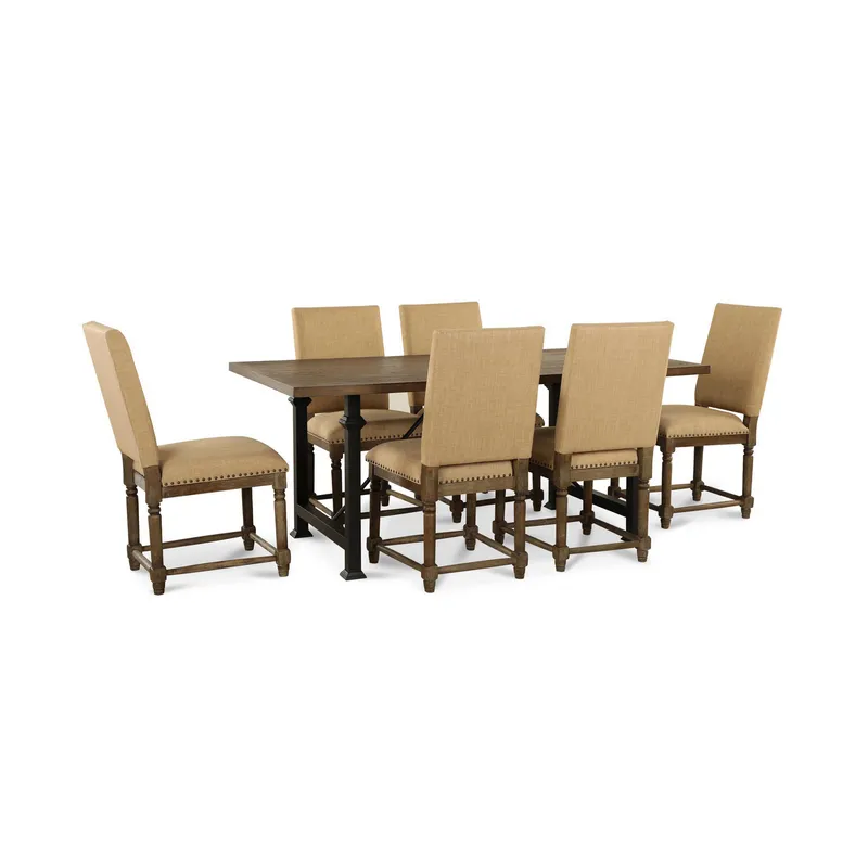 CIC - Juego de Comedor Bolton 6 Sillas Mesa Rectangular 76x100x182 cm Roble