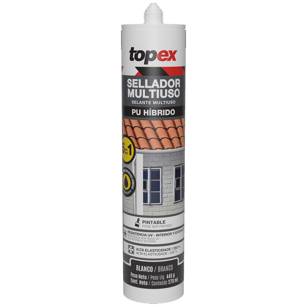 TOPEX - Sellador Adhesivo Multiuso Topex 5 en 1 270 ml Estructuras