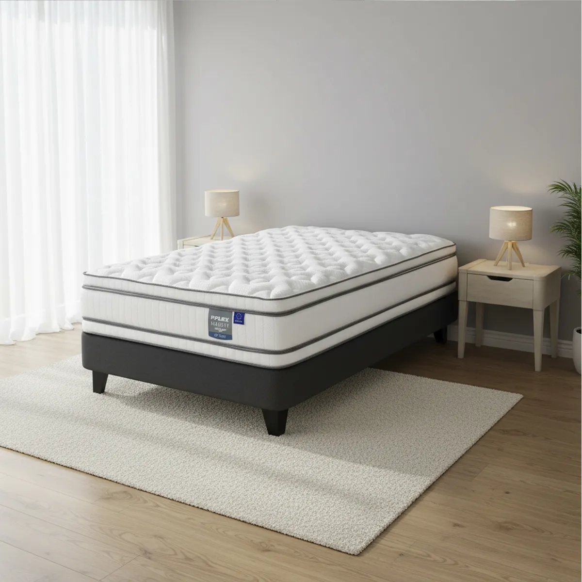 Cama 1.5 plazas Europea Majesty Blanco, marca FLEX - Foto Principal