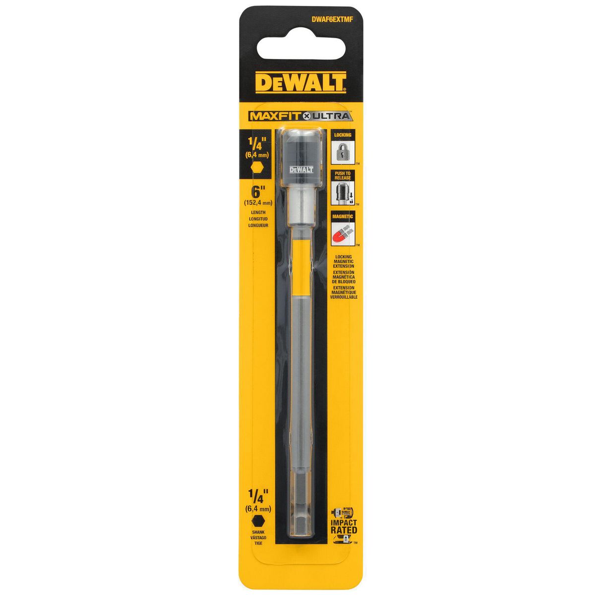 DEWALT - Extensión magnética c/bloqueo 1/4” vástago