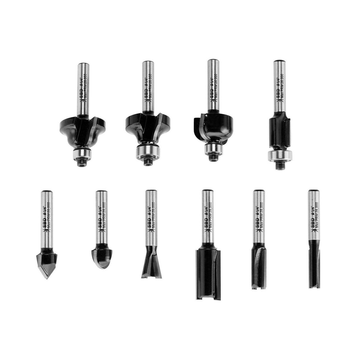 STANLEY - Set 10 fresas vástago 1/4" 