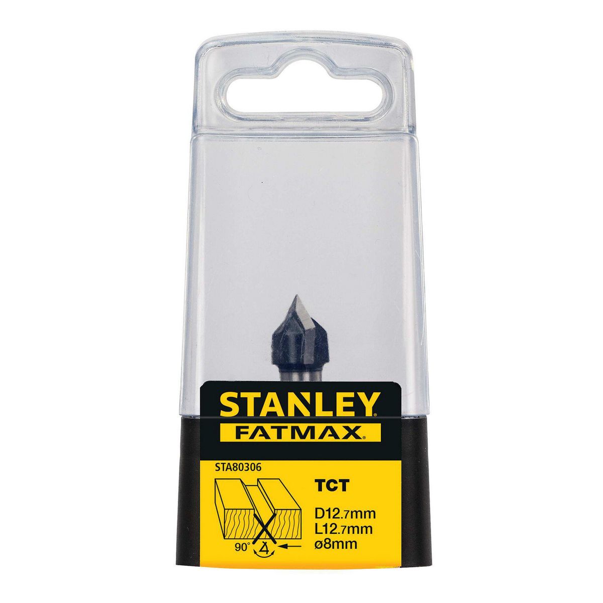 STANLEY - Fresa ranura en V 1/2” vástago 1/4"