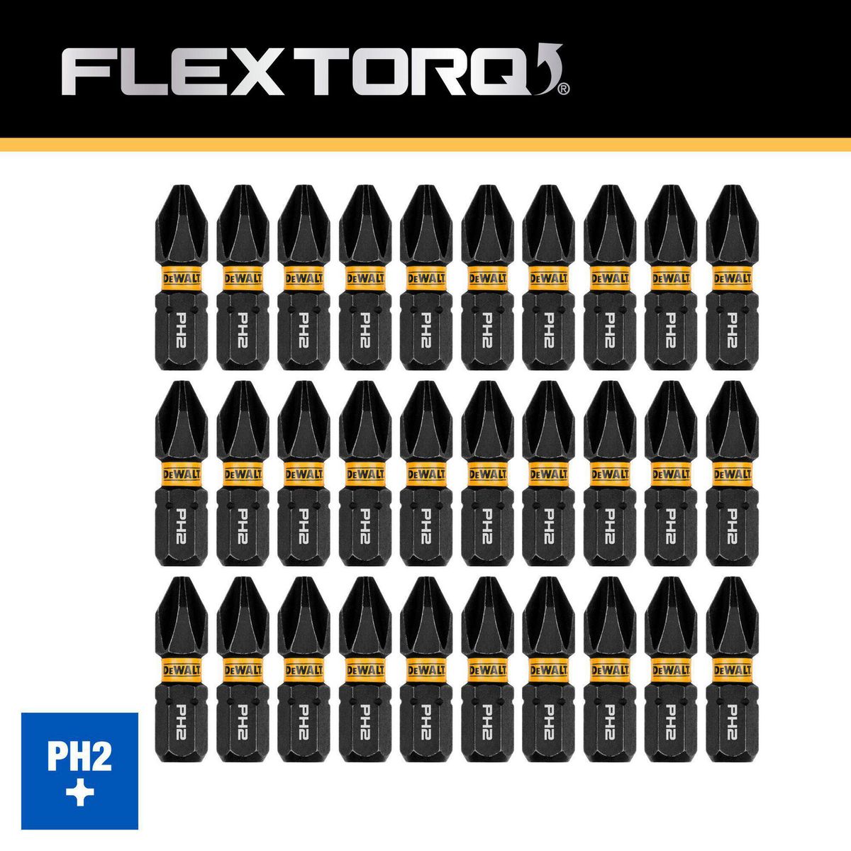 DEWALT - Set 30 puntas phillips #2 1" Flextorq