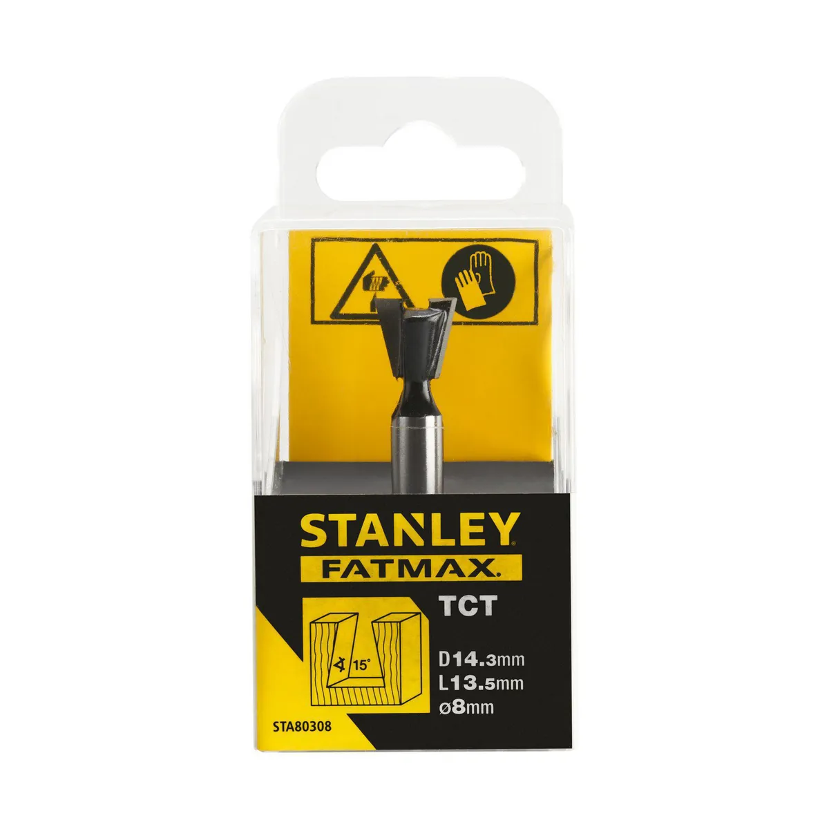 STANLEY - Fresa media caña con rodamiento 1/2”