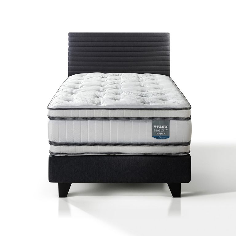 Cama Europea Majesty 1.5 Plazas 105X200 Cm + Respaldo Modern