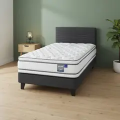 FLEX - Cama Europea Majesty 1.5 Plazas 105X200 Cm + Respaldo Modern
