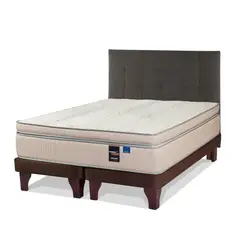 FLEX - Cama Europea Máximo Cobre 2 Plazas 150x200 cm+ Respaldo Design Grafito
