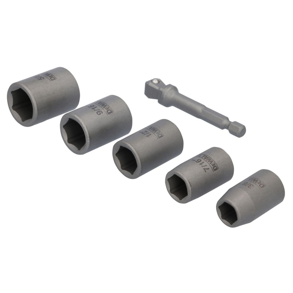 DEWALT - Set 5 dados cortos 1/4 Maxfit