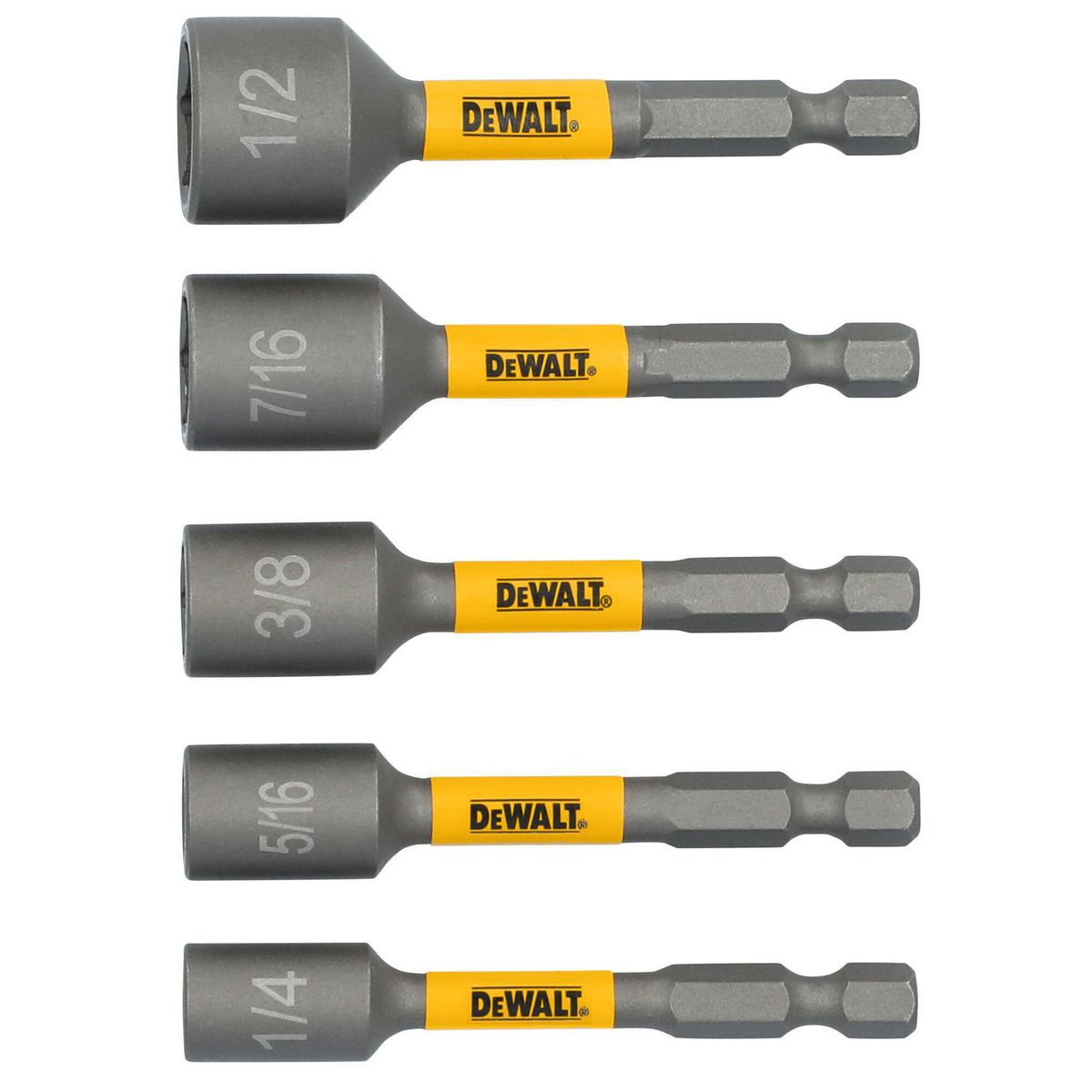 DEWALT - Set 5 Llaves Tuerca Magnética Vástago 1/4"