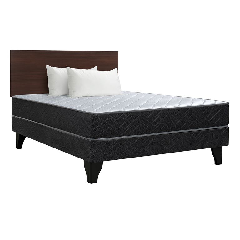 Cama Europea Madrid 2 Pl Respaldo Cadiz + Pack Almohada