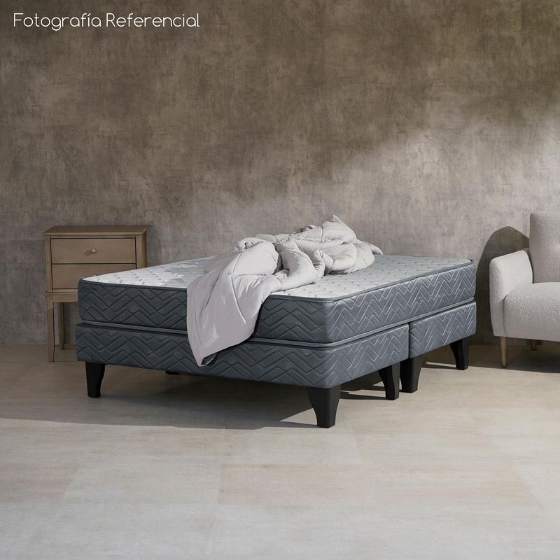 CELTA - Cama Europea Madrid 2 pl BD respaldo Cadiz + Pack almohada