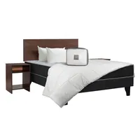 Cama Europea Madrid 2 Pl + Set Cadiz+ Pack Almohada + Plumón Bicolor