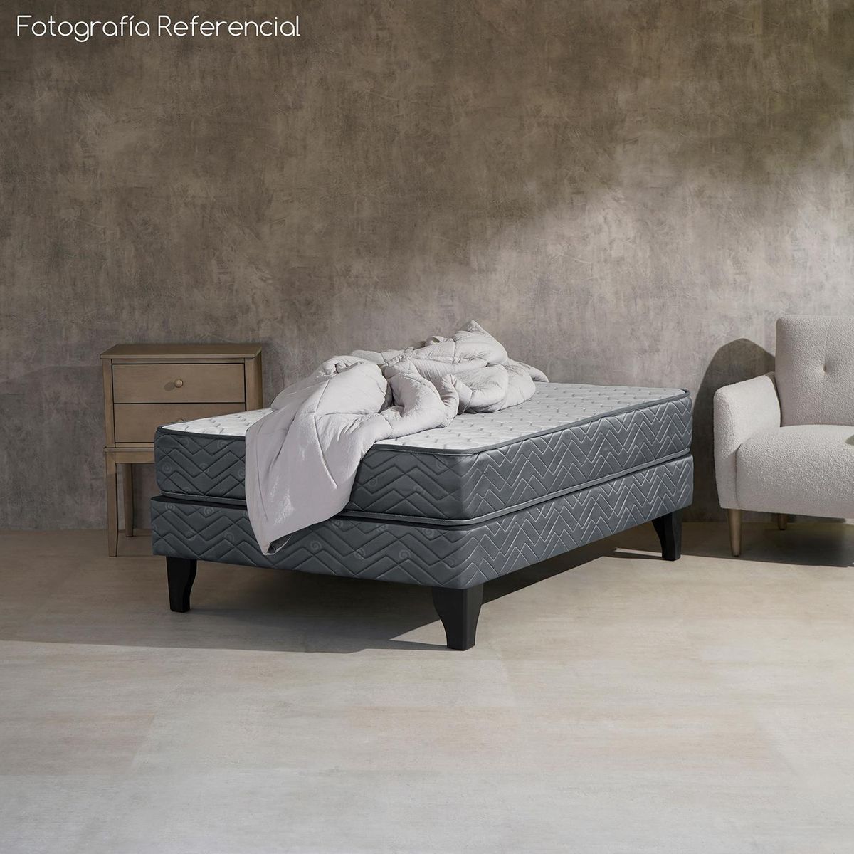 CELTA - Cama Europea Madrid 1,5 pl + frazada Flannel