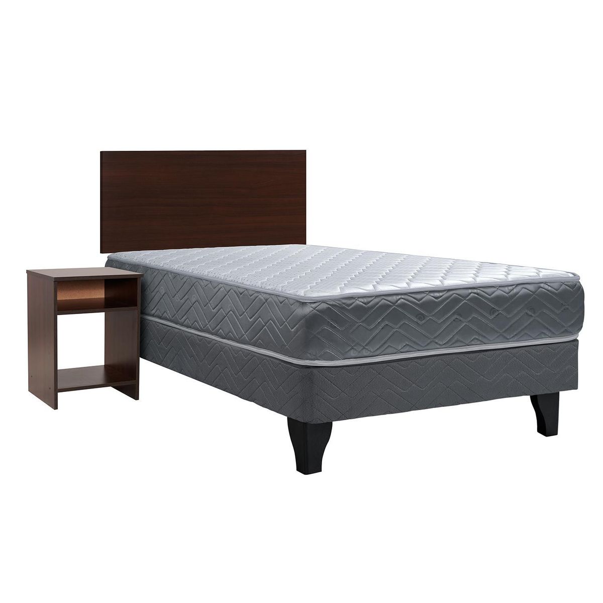 CELTA - Cama Europea Madrid 1,5 pl + Set Cadiz + Frazada Flannel