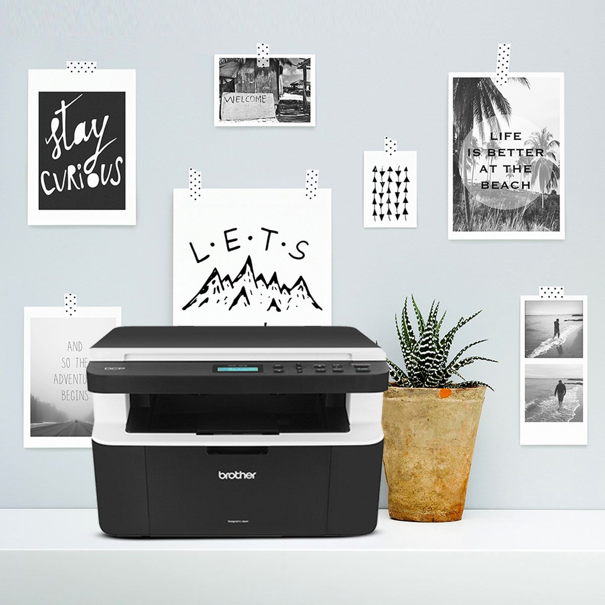 BROTHER - Impresora Multifuncional Láser monocromática DCP1602 Negro 