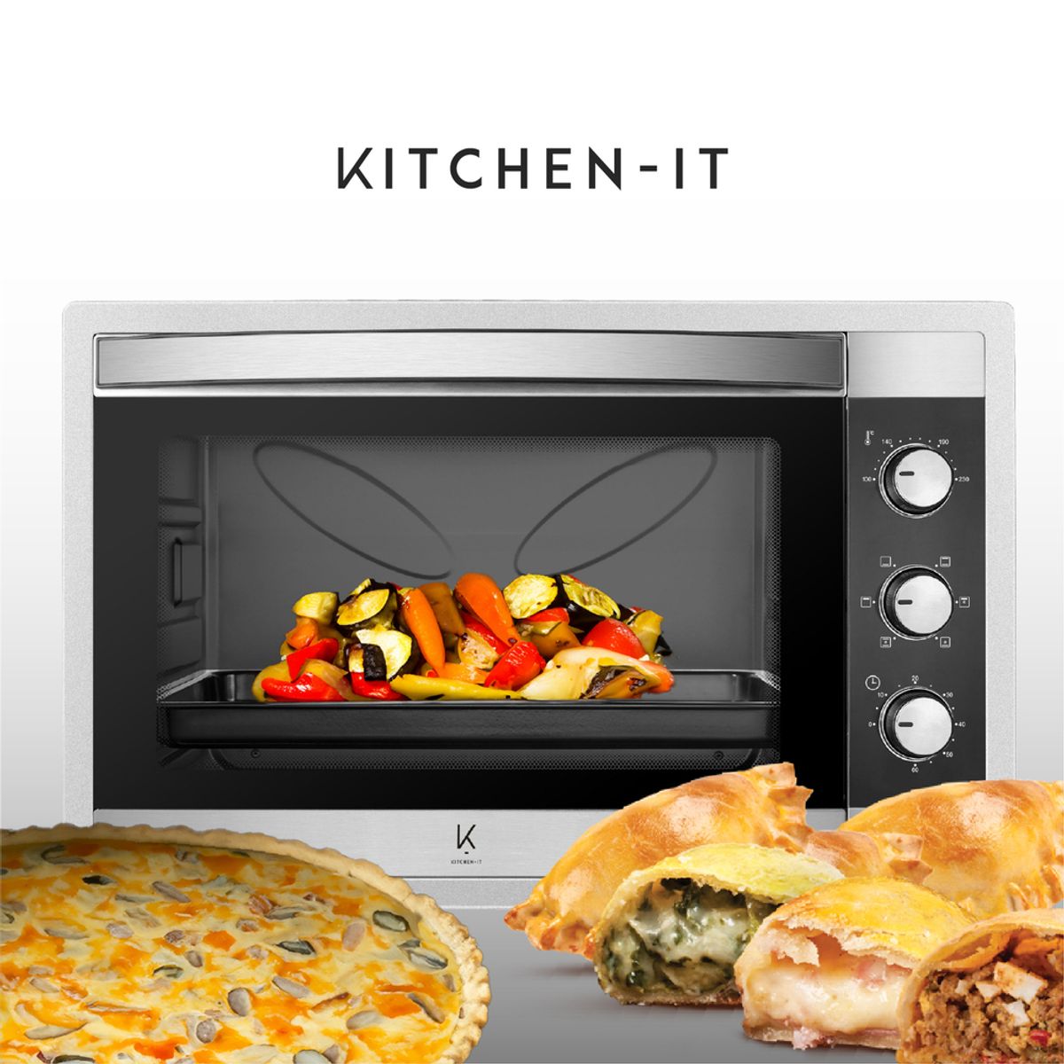 KITCHEN IT - Horno Eléctrico 60 Litros Silver Series