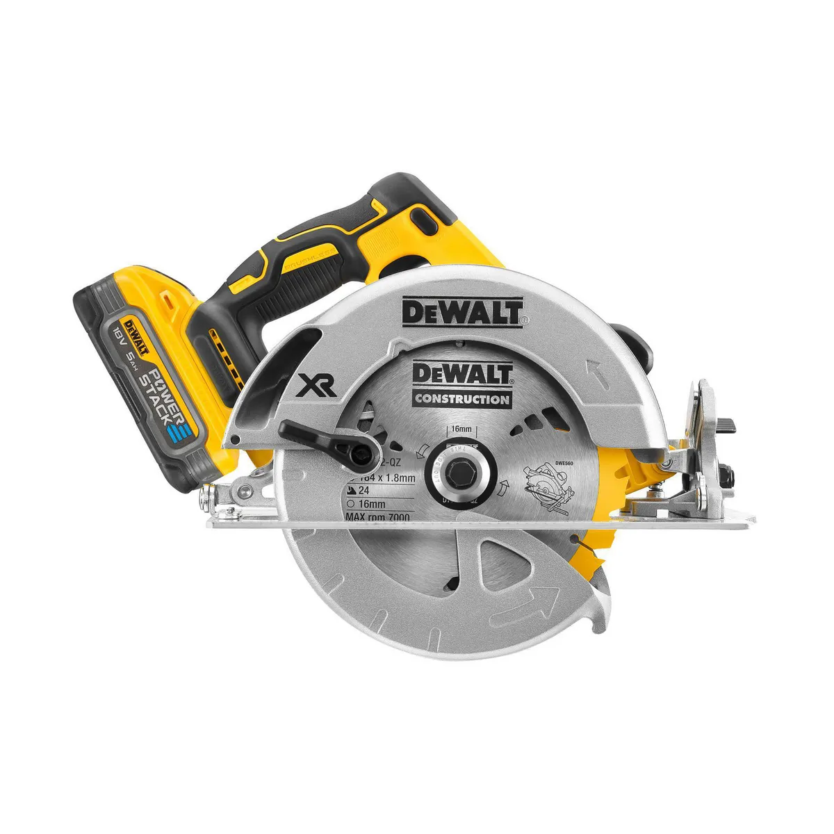 DEWALT - Sierra circular inalámbrica 7 ¼” 20V + 2 baterías + bolso