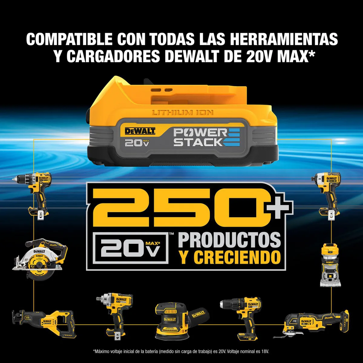 DEWALT - Kit 2 baterías Powerstack + accesorios