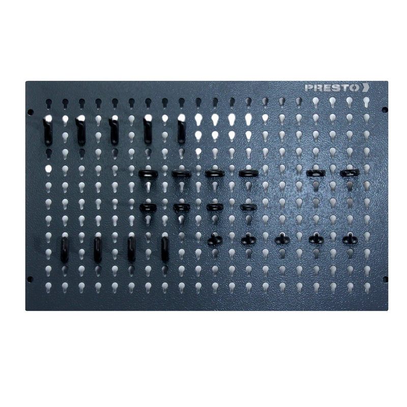 PRESTO - Organizador de herramientas de pared de 58 x 38cm y 24 ganchos plasticos