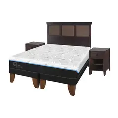 CIC - Cama King Europea Green Infinity Azul / Blanco