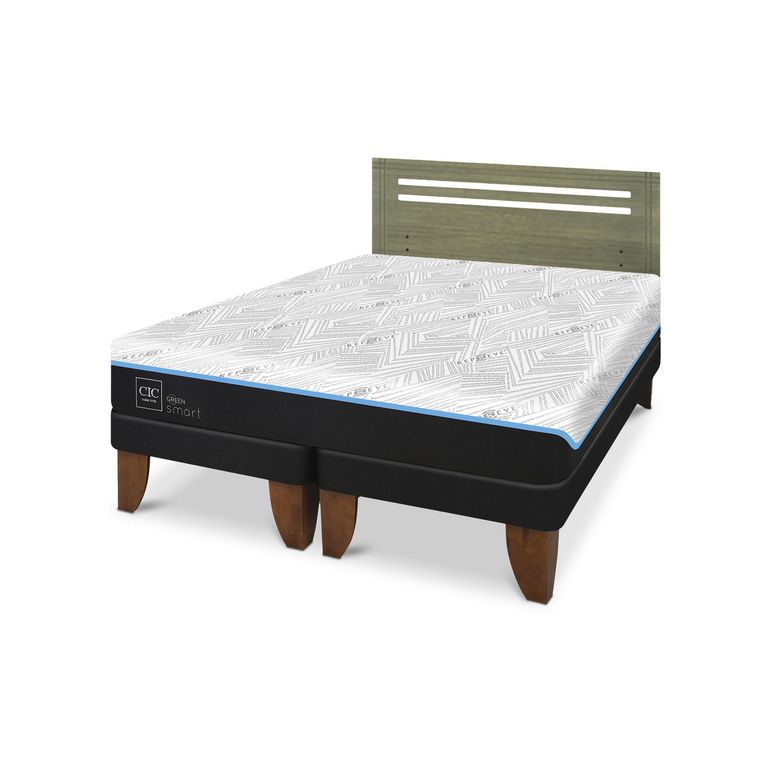CIC Cama 2 plazas Europea Green Infinity Azul / Blanco | falabella.com