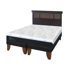 CIC - Cama 2 Plazas Europea Green Infinity Azul / Blanco