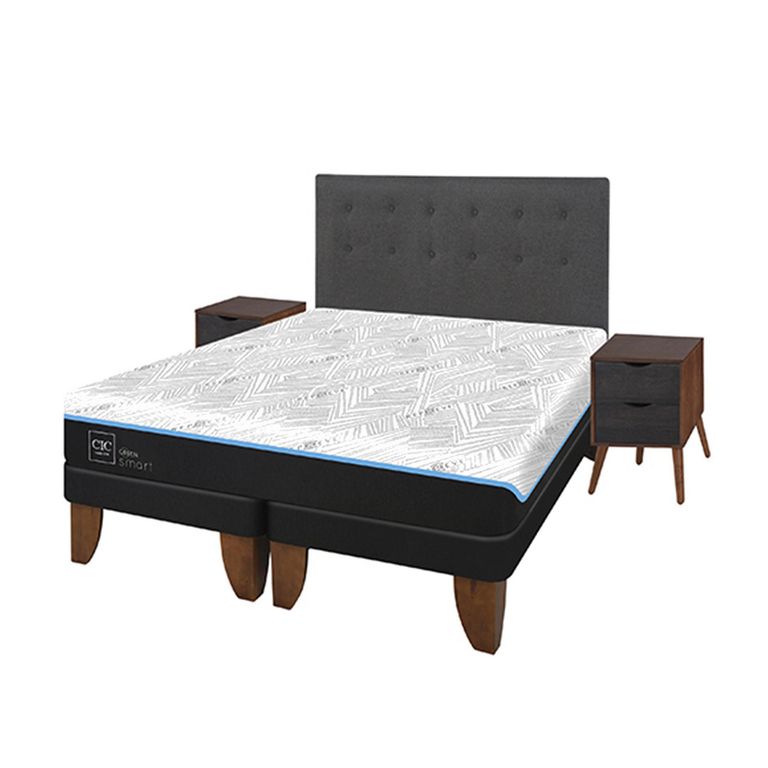 Cama King Europea Green Infinity Gris