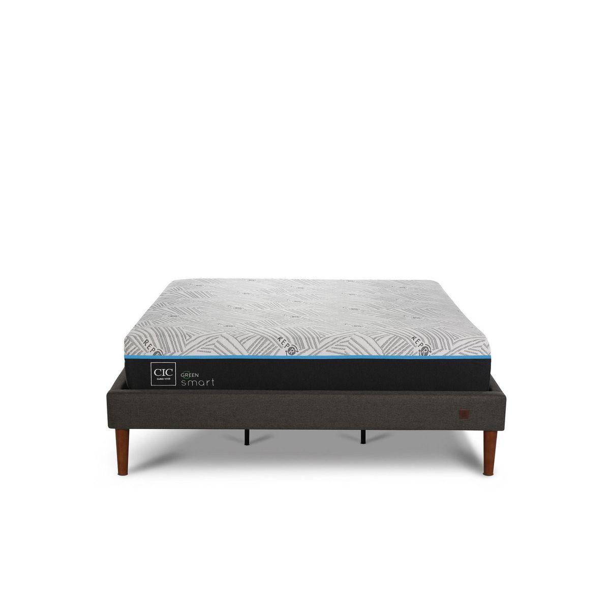 CIC - Cama King Europea Green Infinity Azul / Blanco