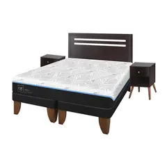 CIC - Cama 2 Plazas Europea Green Infinity Azul / Blanco