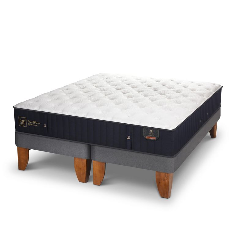 Cama Queen Europea Premium Gris