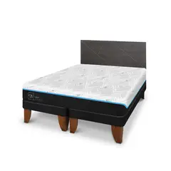 CIC - Cama Europea Green Infinity King Azul / Blanco