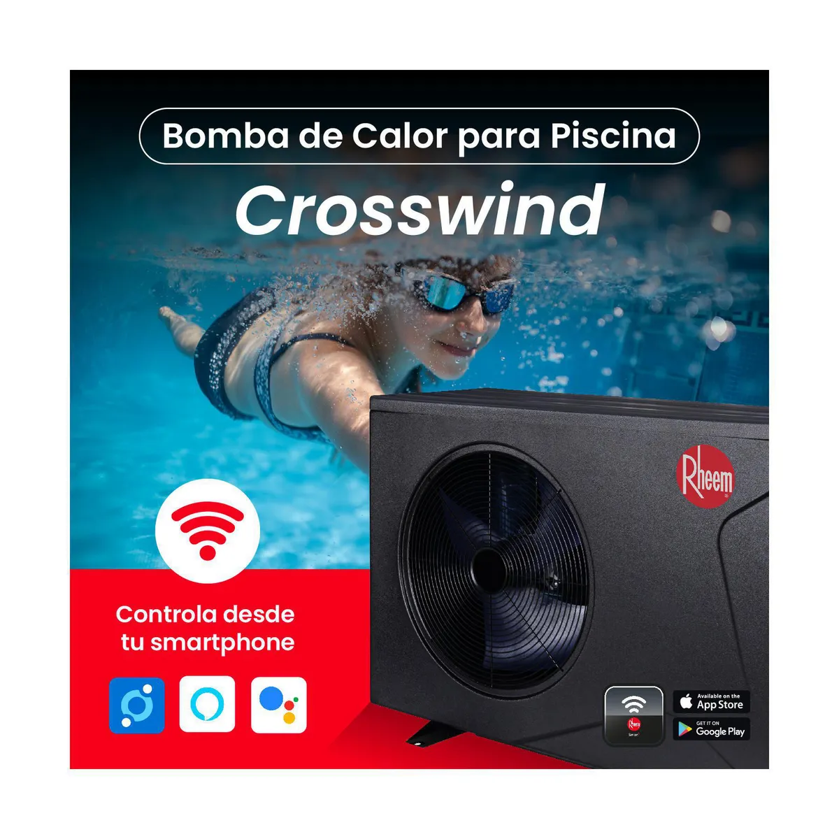 RHEEM - Bomba calor piscina Crosswind 72 m3