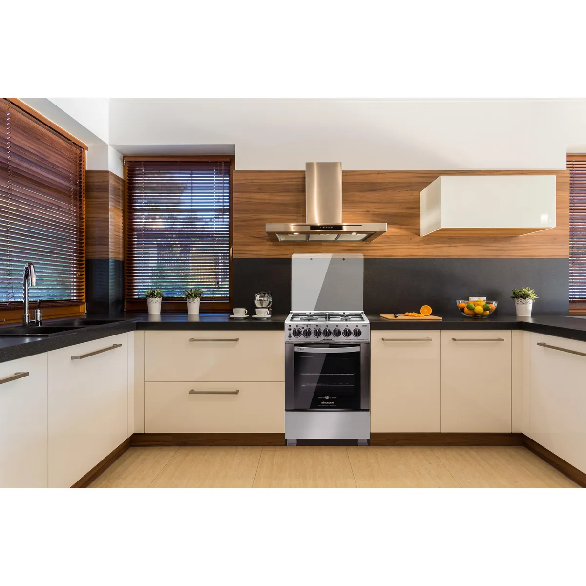 SINDELEN - Cocina a Gas 4 Platos NEGRO - INOX CH-640NI