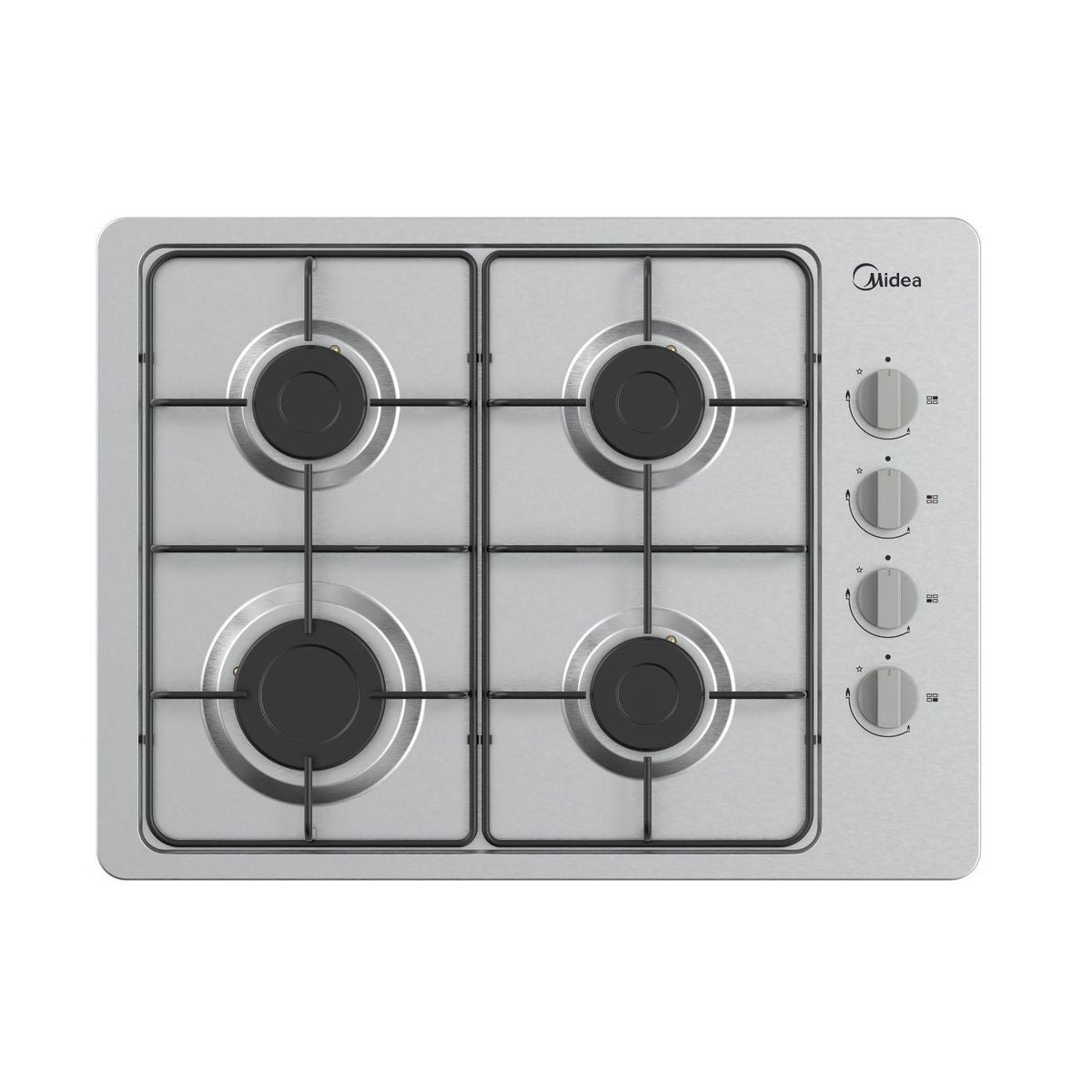 MIDEA - Encimera Gas Licuado 4 Platos Grey MG60SL405