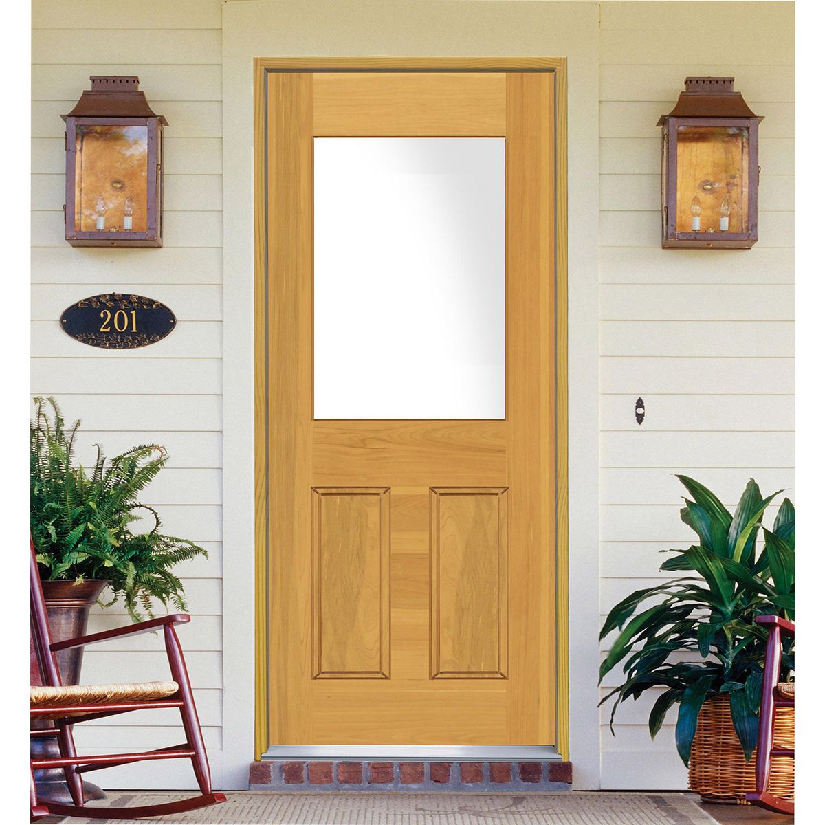 HOLZTEK - Puerta Madera de lenga 80x210 cm Modelo 403 Natural