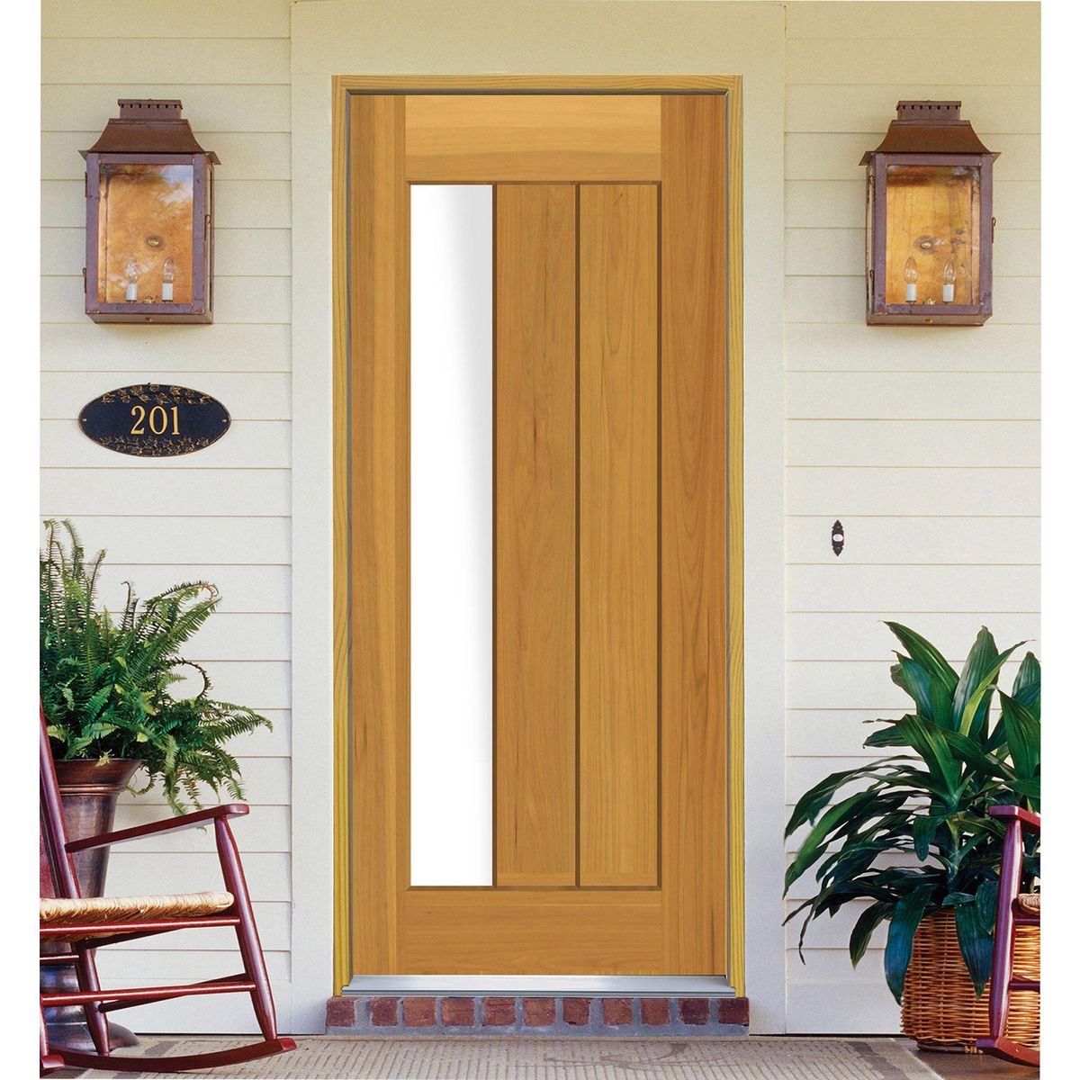 HOLZTEK - Puerta Madera de lenga 70x210 cm Modelo 13 Normal