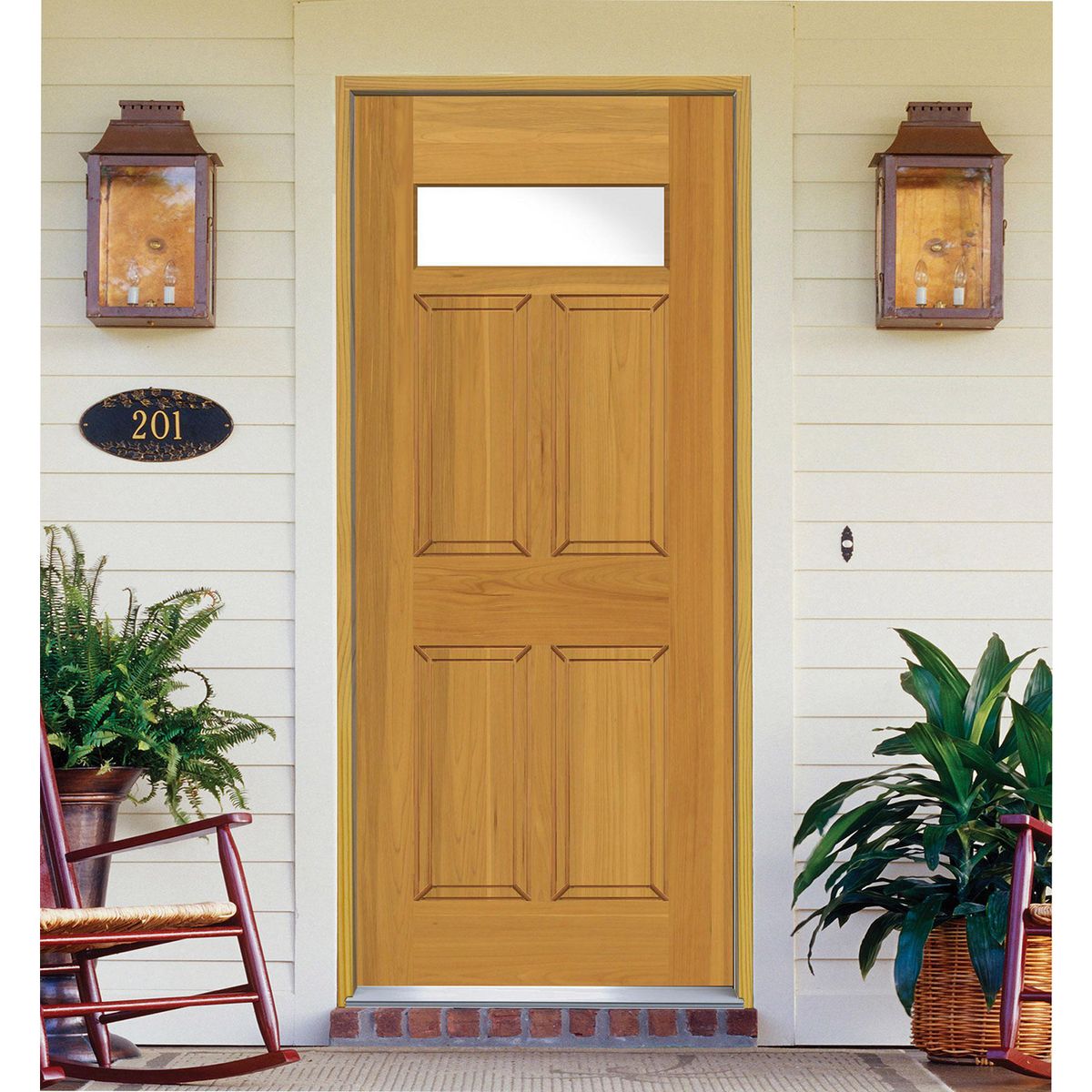 HOLZTEK - Puerta Madera de lenga 80x210 cm Modelo 304 Natural