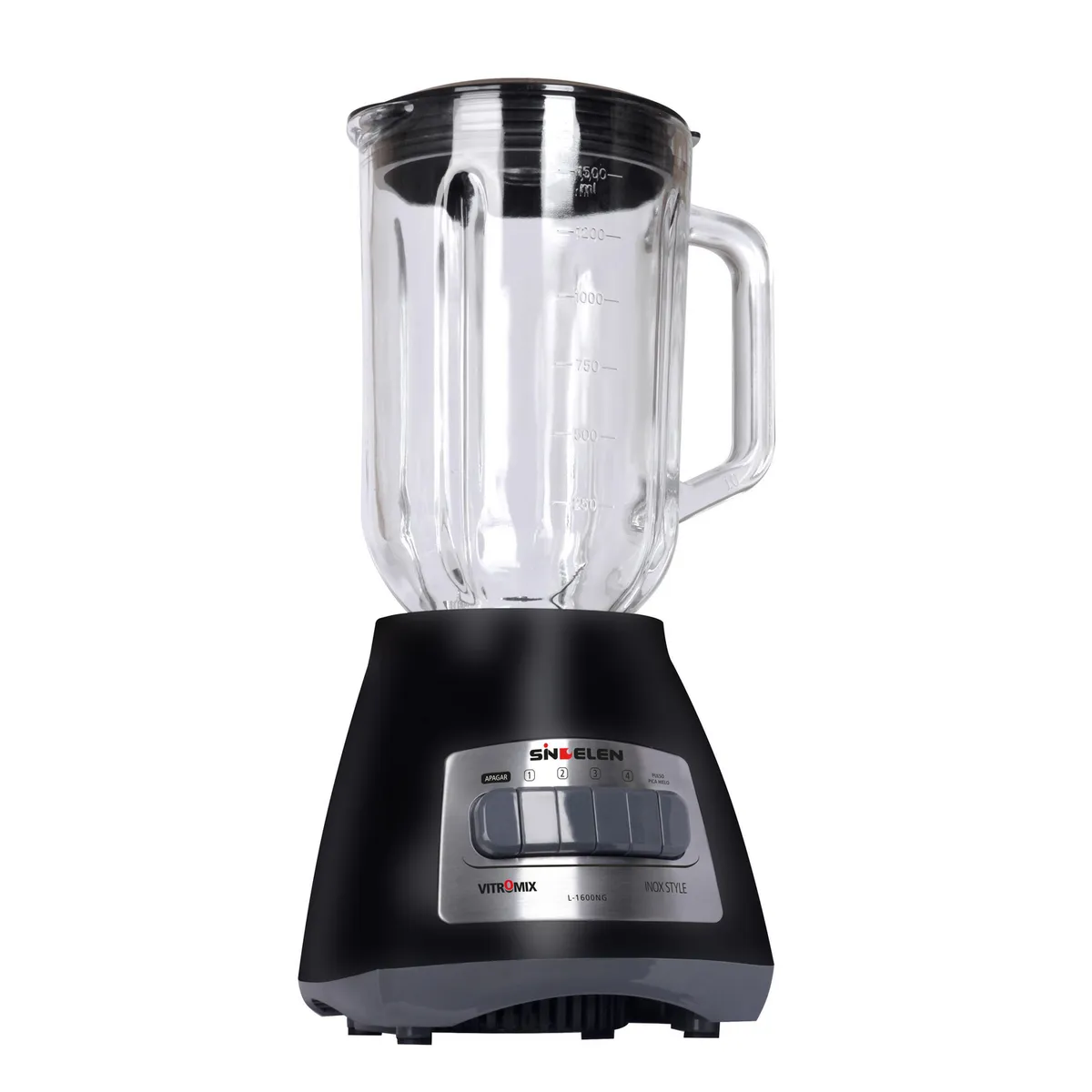 SINDELEN - Licuadora Vidrio 1.5 Litros Negro L-1600NG